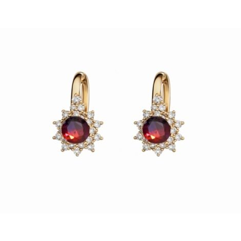 Auskarai "Raudona saulė"